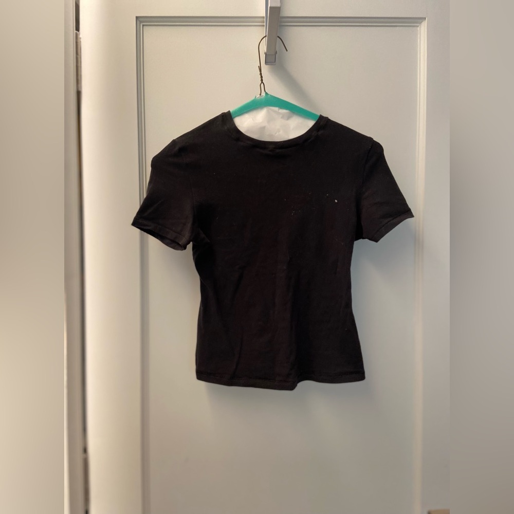 Skims black cotton stretch tee